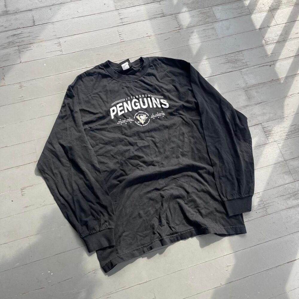 Vintage Old Time Sports Pittsburgh Penguins NHL Hockey Longsleeve